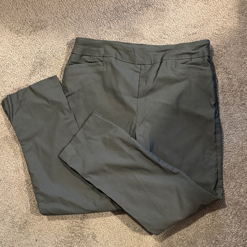 NWOT Tribal Olive Green Dress Work Ankle Straight Leg Stretch Pants. Size 12P